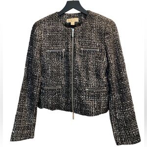 🖤Michael Kors Women’s Wool Black/White Tweed Blazer Jacket,Size 6.